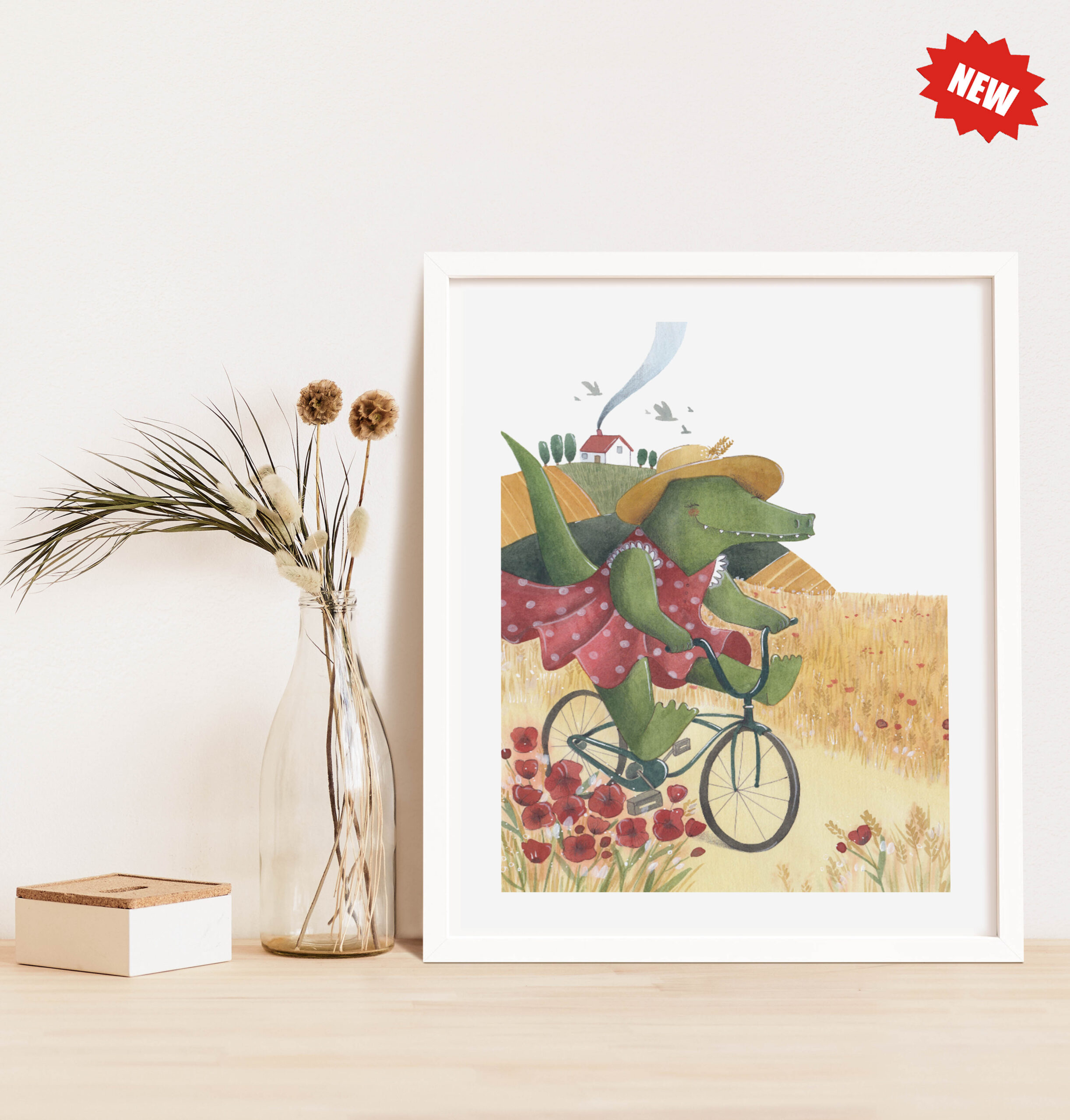 stampa 21x30 COCCODRILLO BICICLETTA